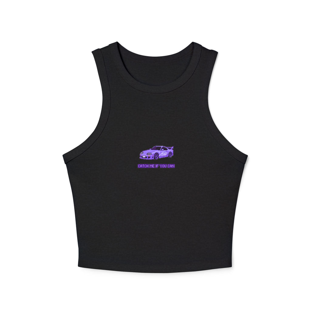 Vintage Purple Sports Car Tank Top — 'Weekend Drive' Racer Crop