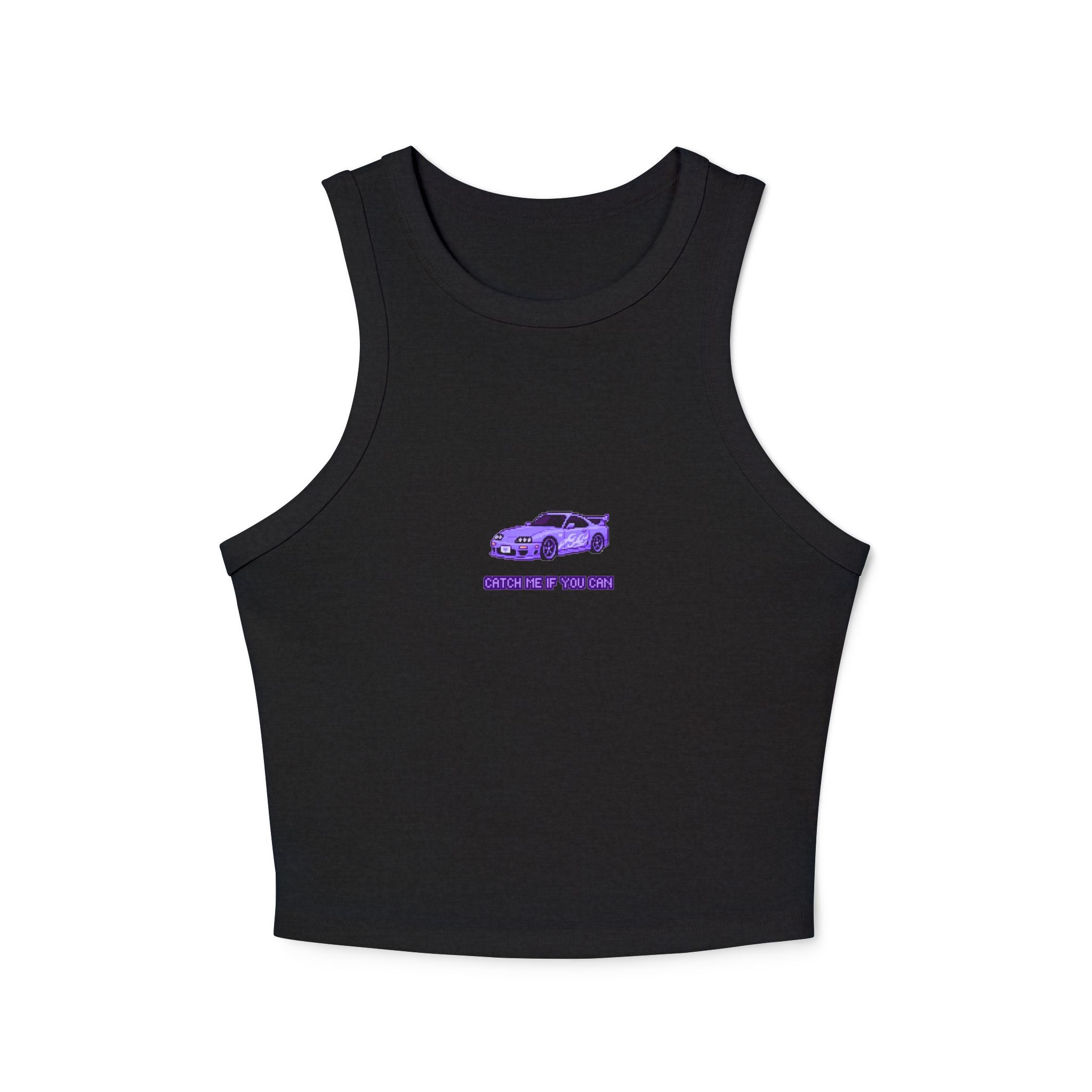 Vintage Purple Sports Car Tank Top — 'Weekend Drive' Racer Crop