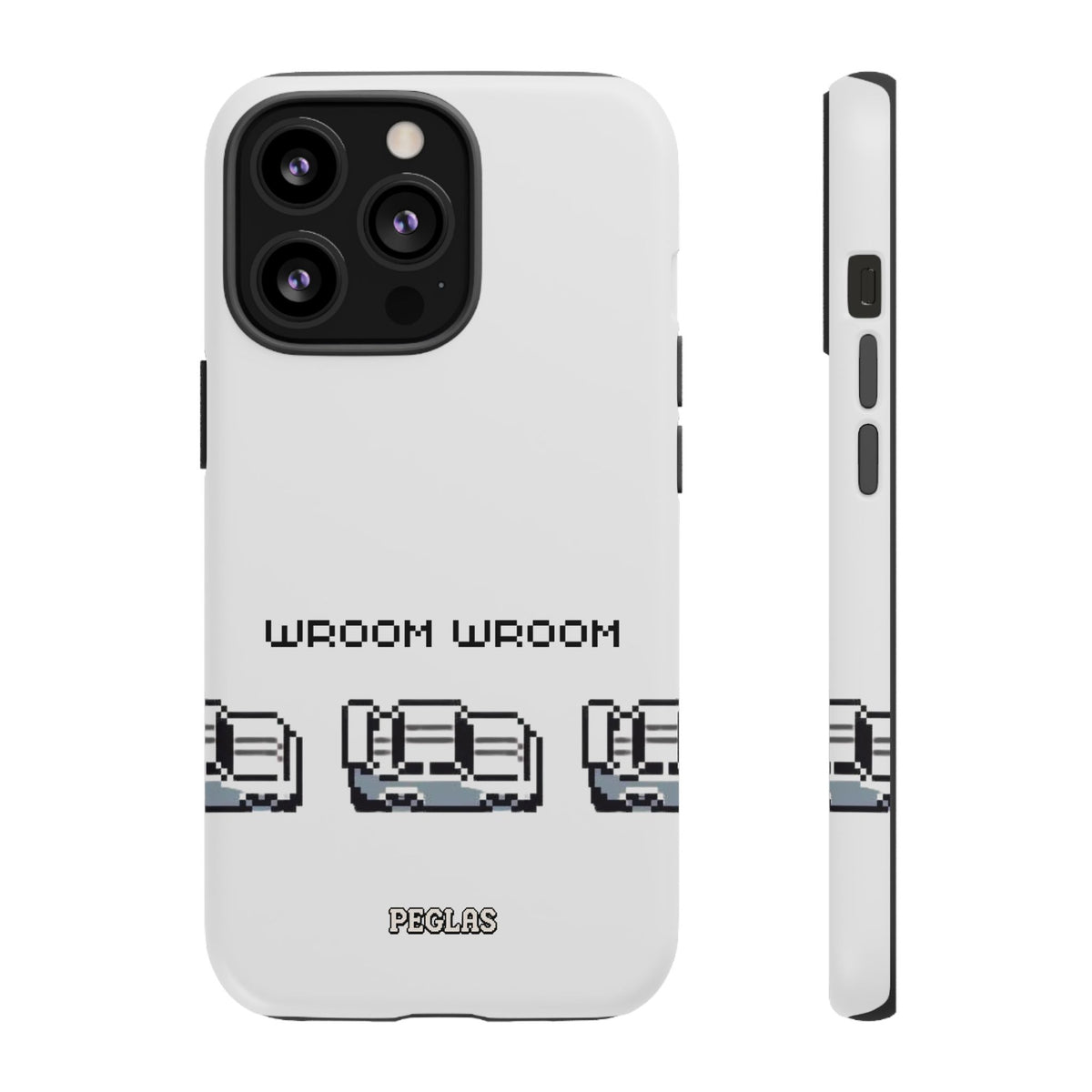 Retro Pixel Cars Phone Case — "Wroom Wroom" Tough Phone Cover