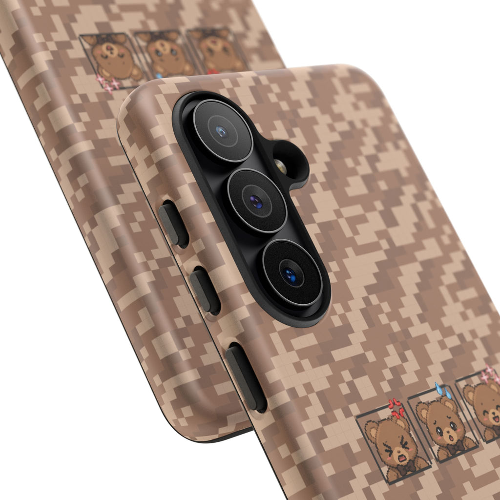 Pixel Teddy Emojis Brown Tough Phone Case