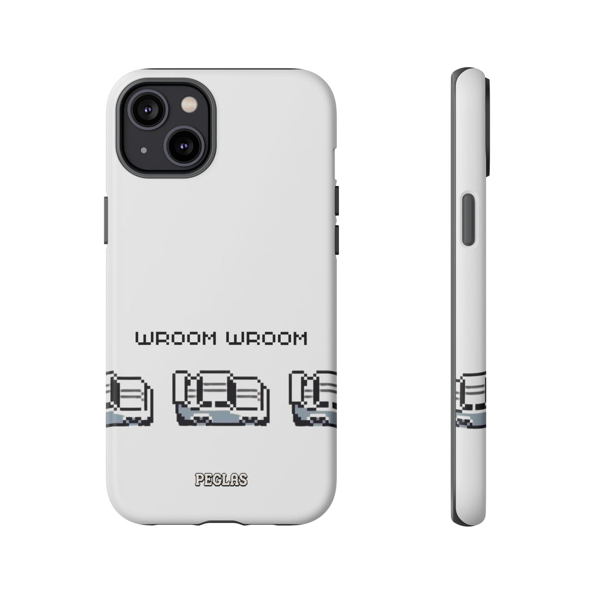 Retro Pixel Cars Phone Case — "Wroom Wroom" Tough Phone Cover