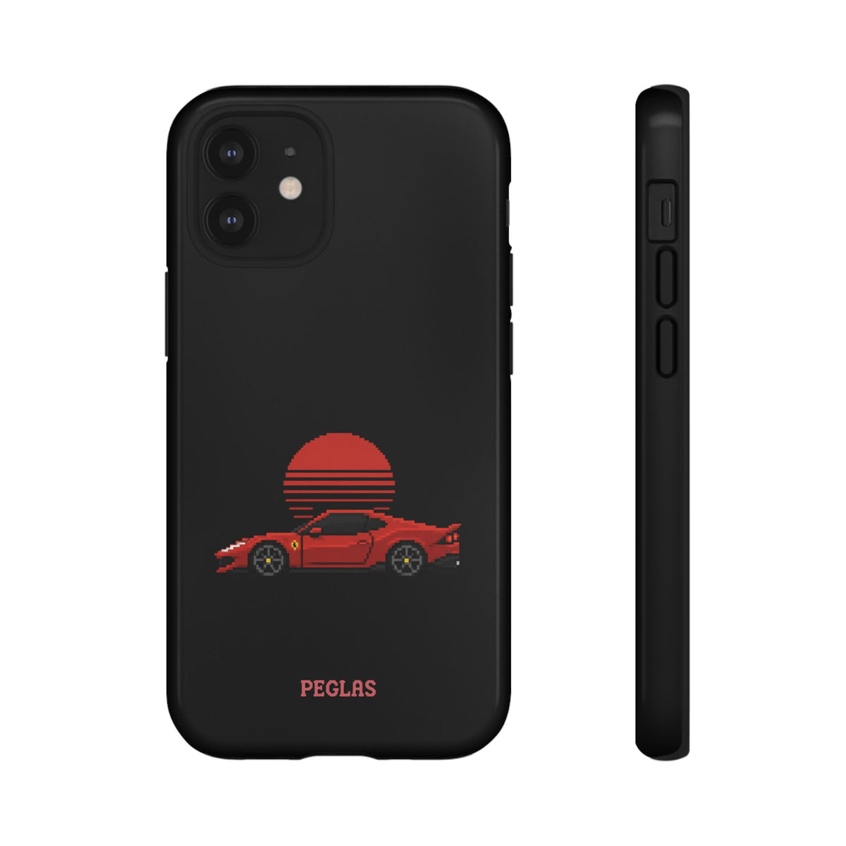 Vintage Red Sports Car Phone Case – Retro Sunset Design