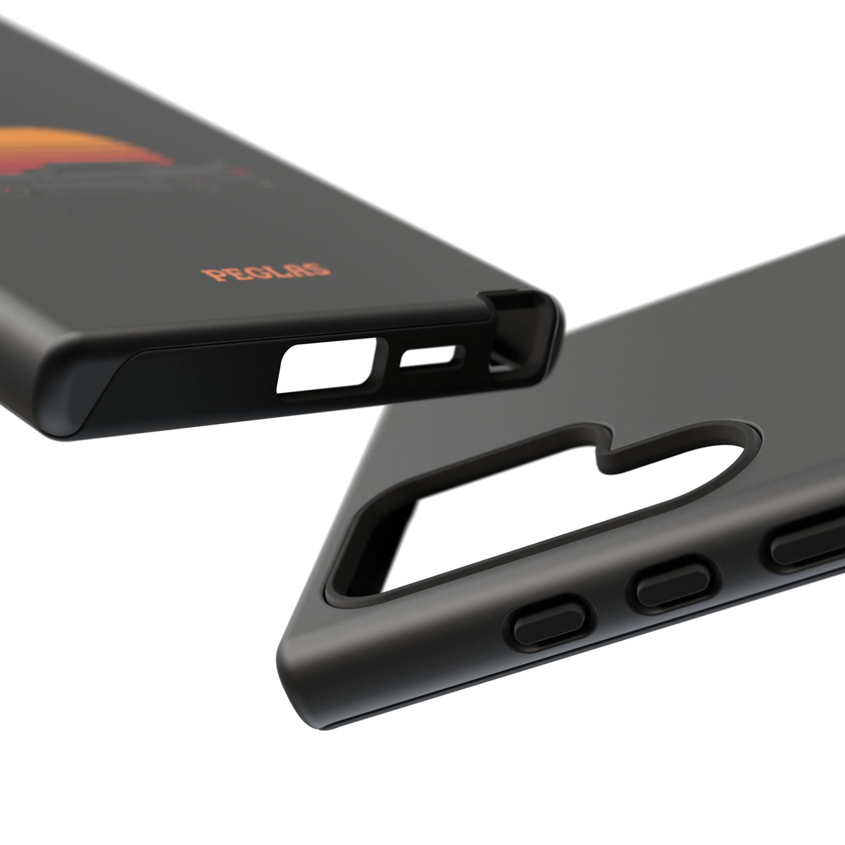 Vintage Black Sports Car Phone Case — Retro Sunset Design