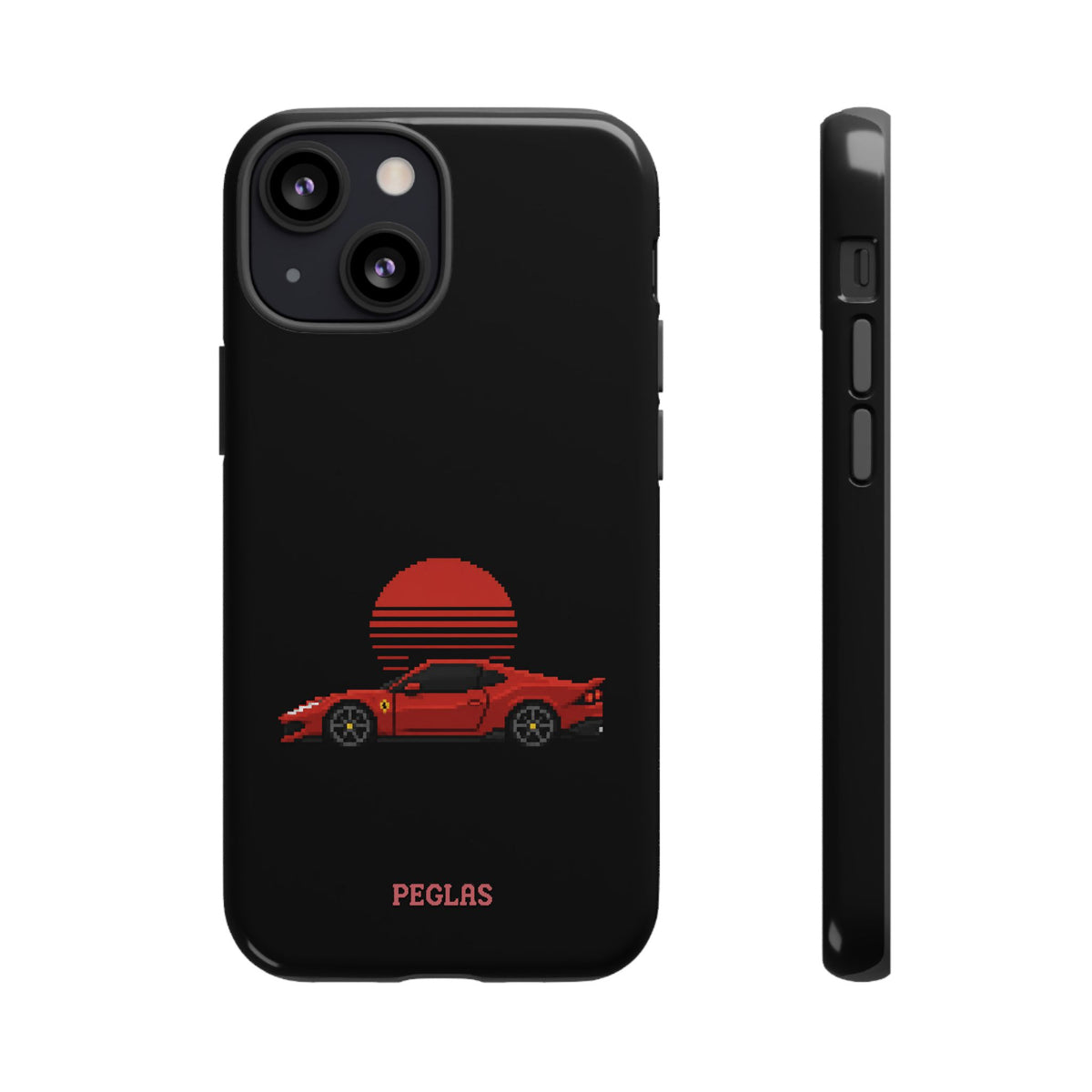Vintage Red Sports Car Phone Case – Retro Sunset Design