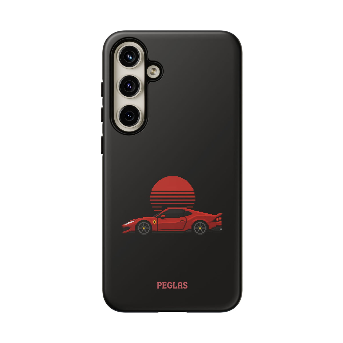 Vintage Red Sports Car Phone Case – Retro Sunset Design