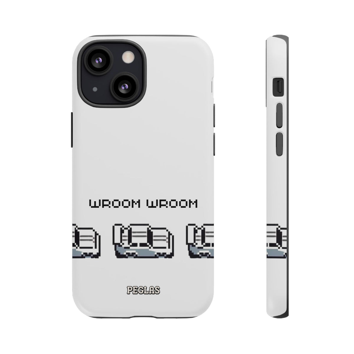 Retro Pixel Cars Phone Case — "Wroom Wroom" Tough Phone Cover