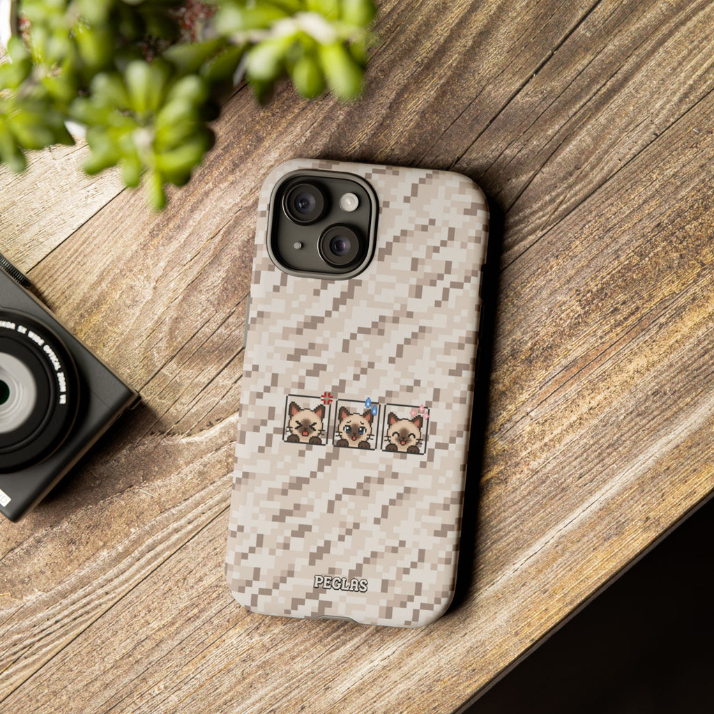 Pixel Cat Emojis Tough Phone Case