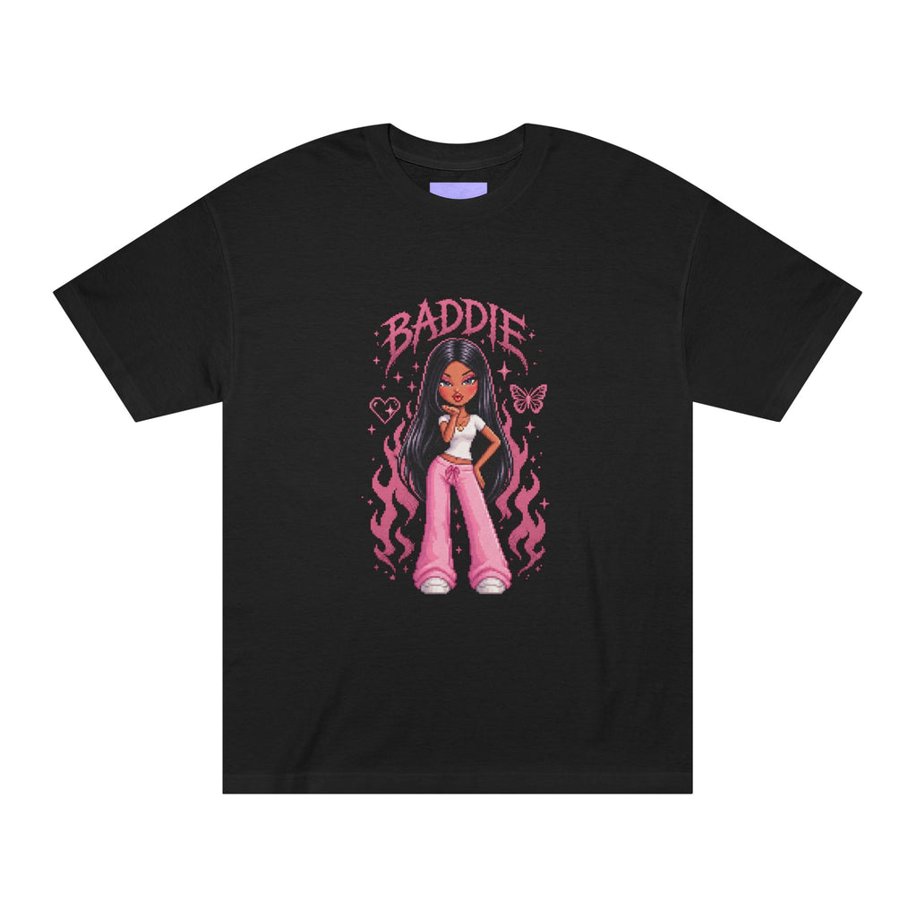 Baddie Graphic Tee — Pink Butterfly Girl Illustration