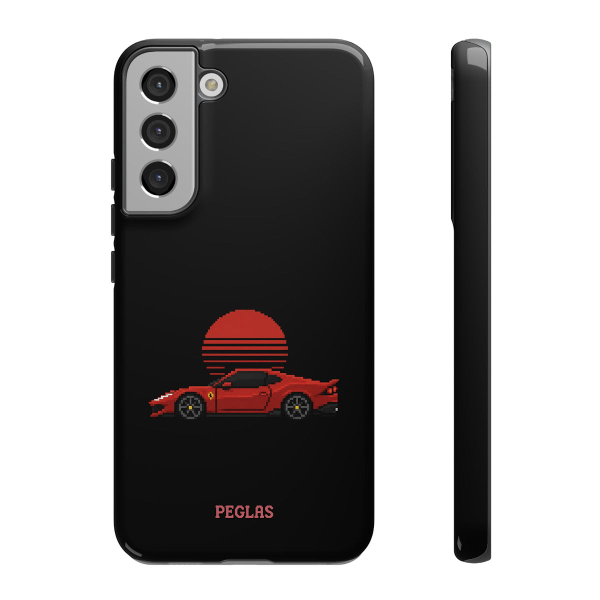 Vintage Red Sports Car Phone Case – Retro Sunset Design