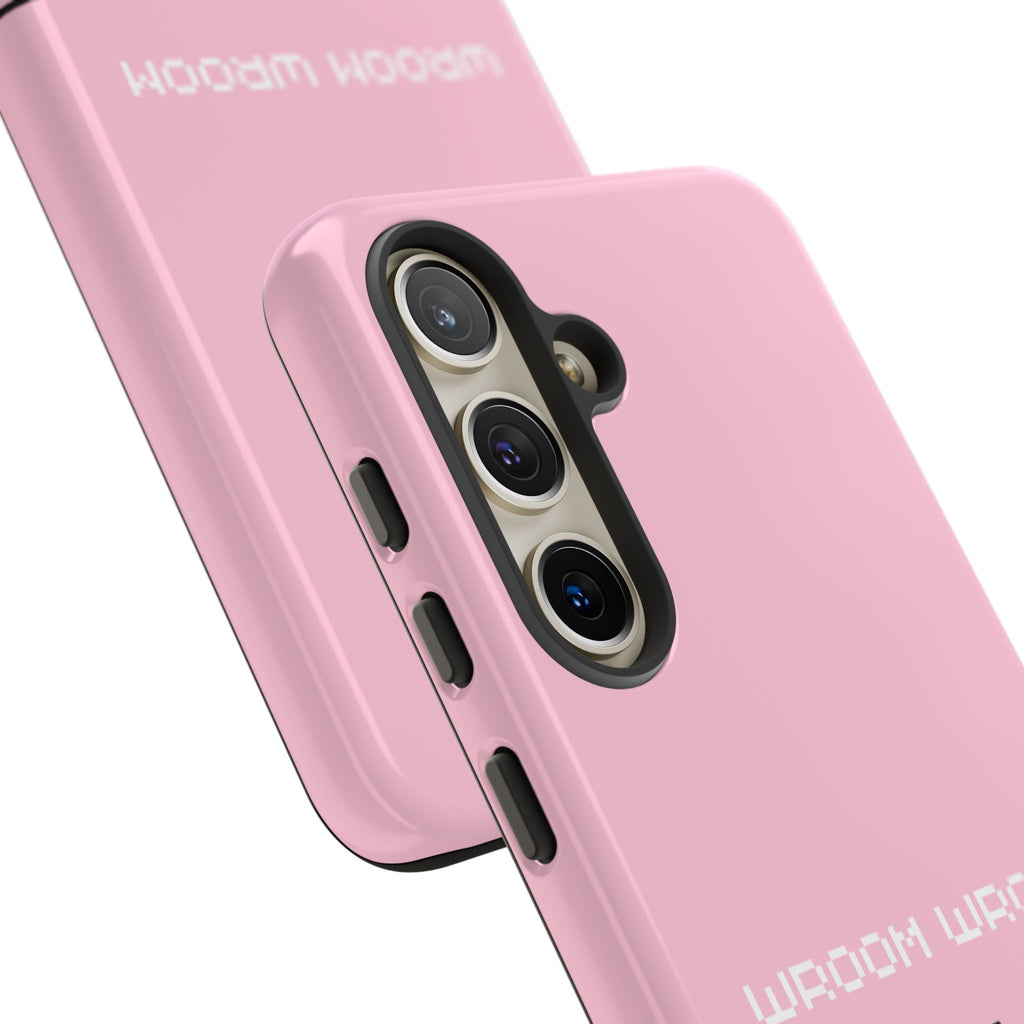 Pink Retro Pixel Cars Phone Case — "Wroom Wroom" Tough Protective Cover