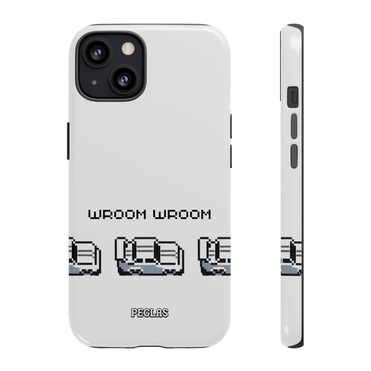 Retro Pixel Cars Phone Case — "Wroom Wroom" Tough Phone Cover