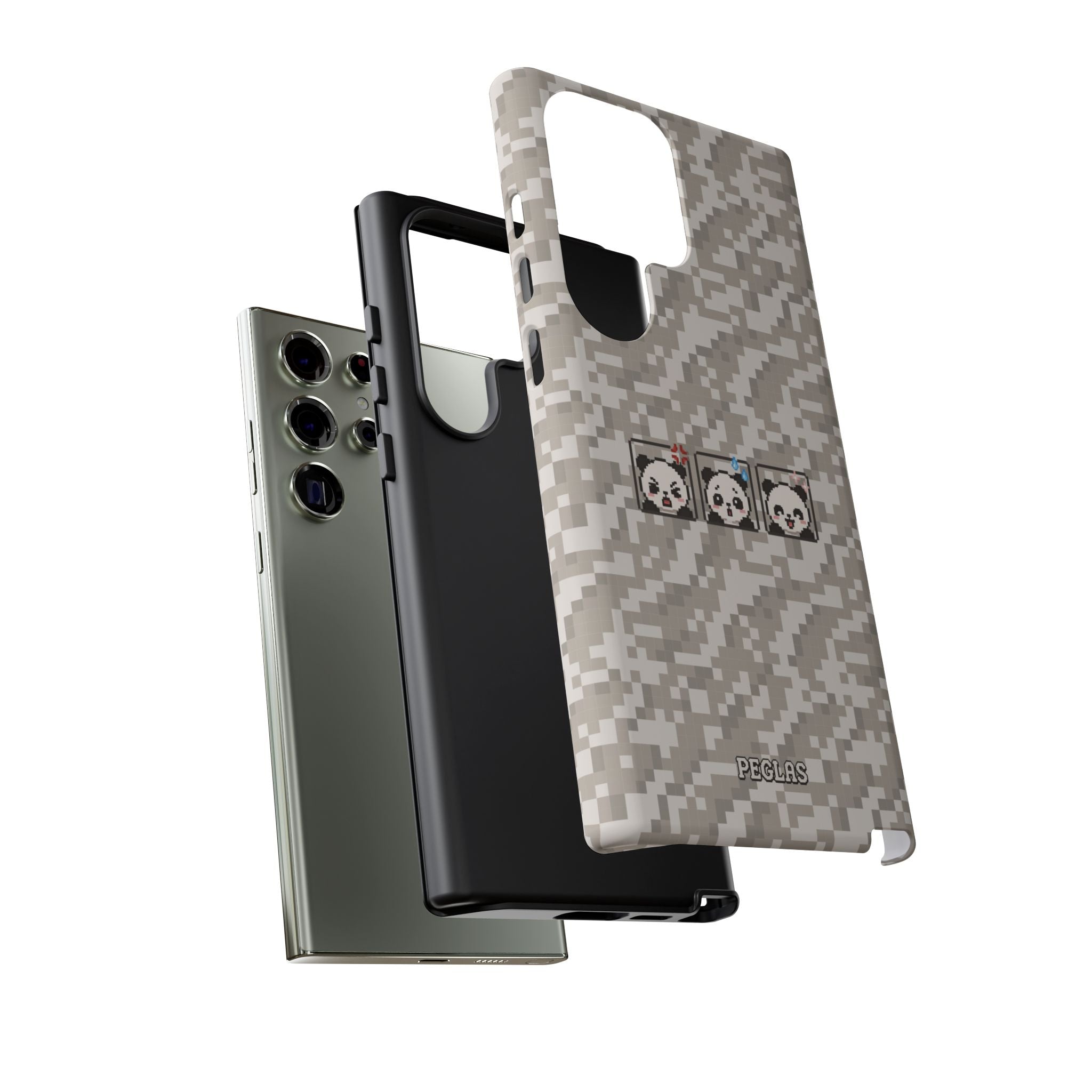 Pixel Panda Emojis Tough Phone Case