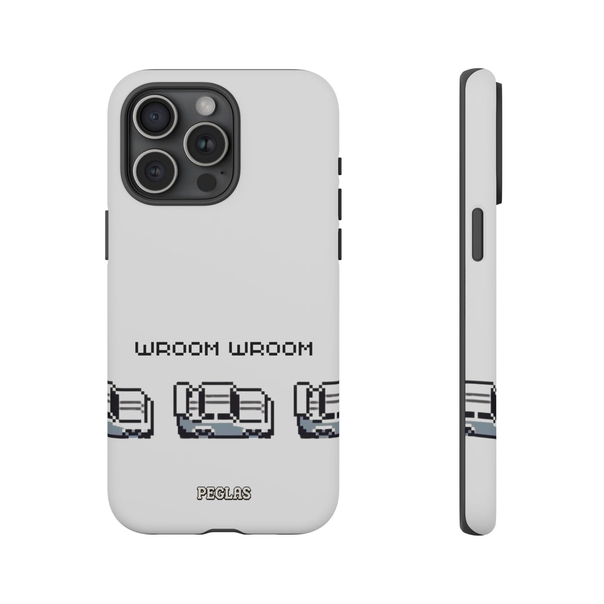 Retro Pixel Cars Phone Case — "Wroom Wroom" Tough Phone Cover