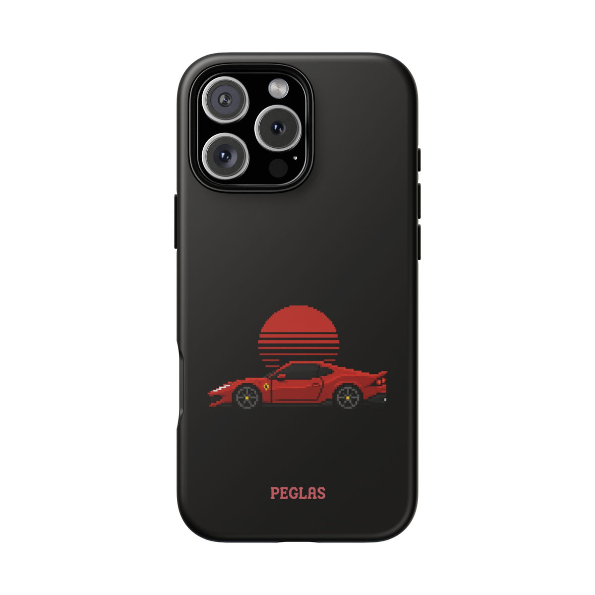 Vintage Red Sports Car Phone Case – Retro Sunset Design