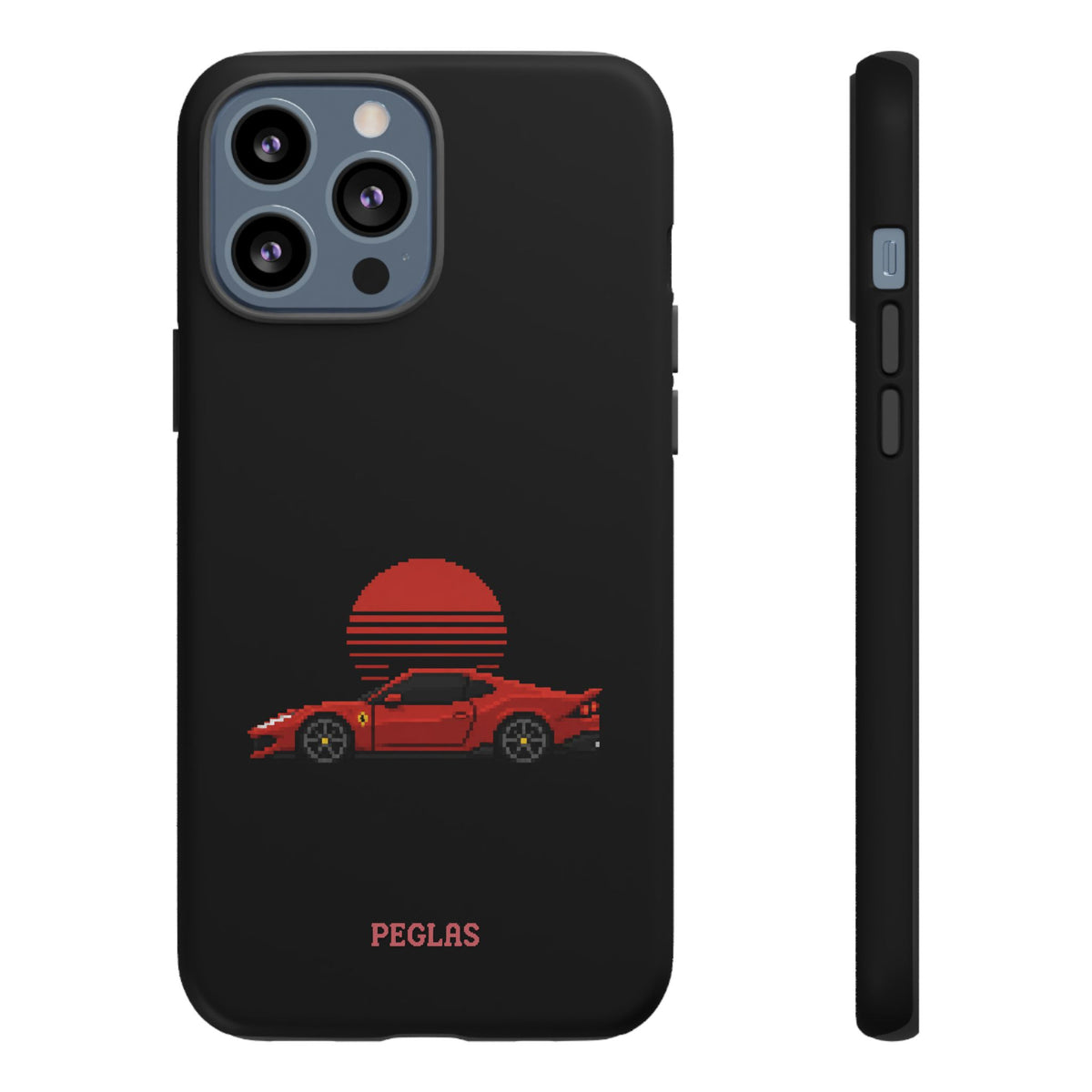 Vintage Red Sports Car Phone Case – Retro Sunset Design