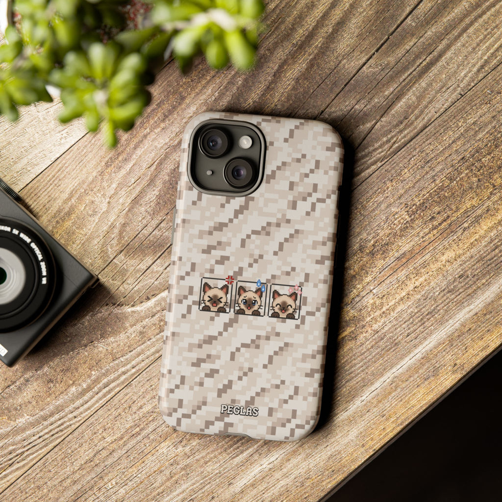 Pixel Cat Emojis Tough Phone Case