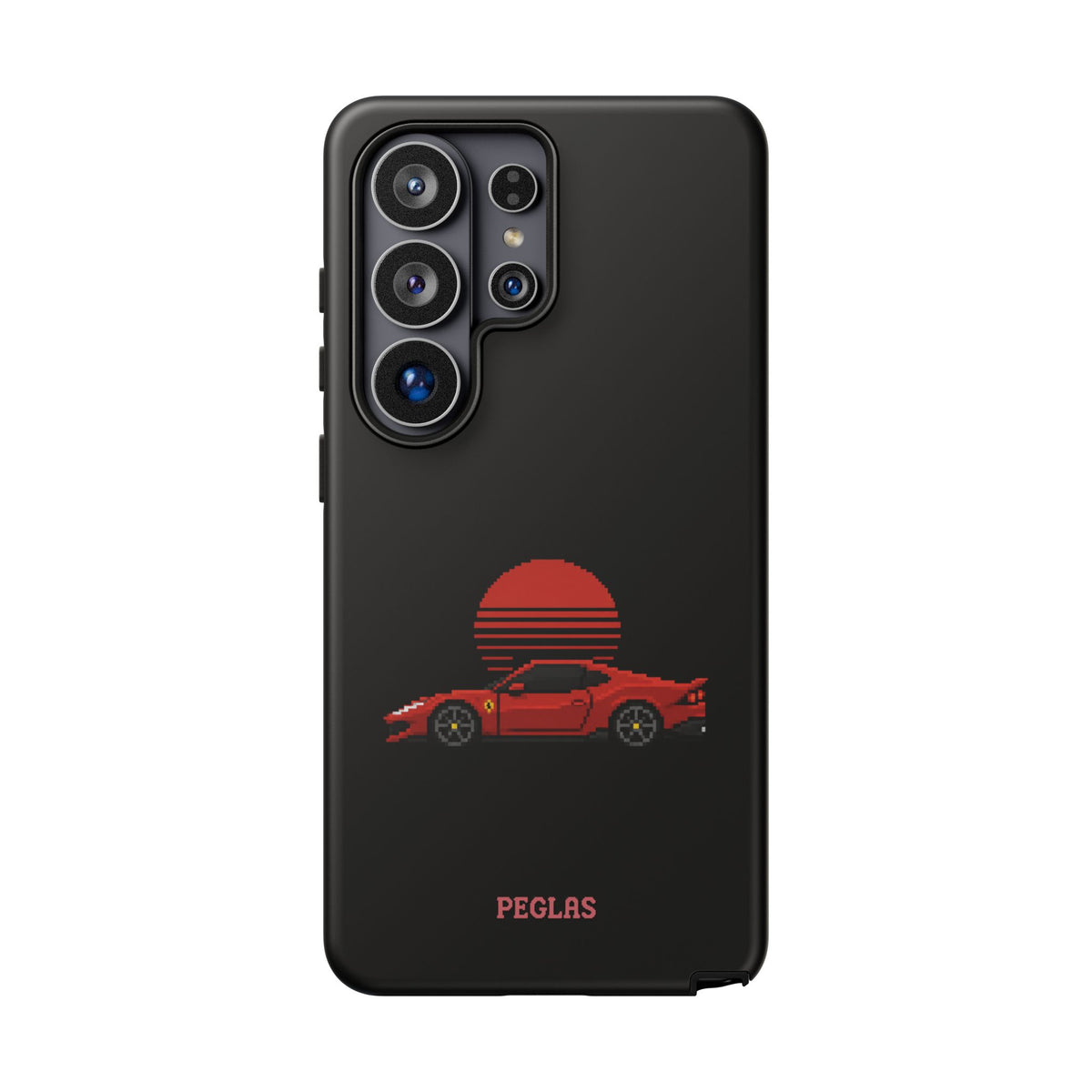 Vintage Red Sports Car Phone Case – Retro Sunset Design