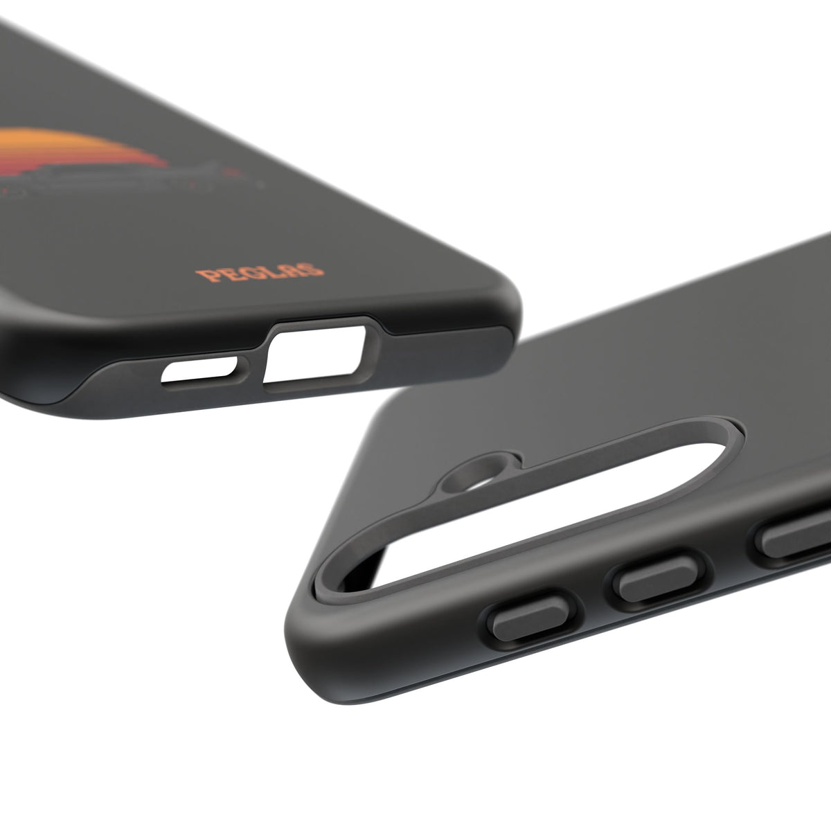 Vintage Black Sports Car Phone Case — Retro Sunset Design