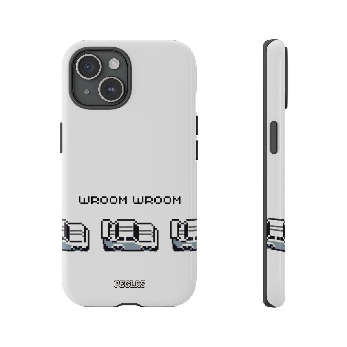 Retro Pixel Cars Phone Case — "Wroom Wroom" Tough Phone Cover