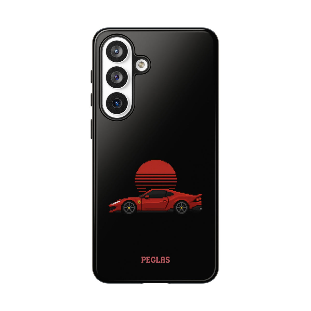 Vintage Red Sports Car Phone Case – Retro Sunset Design