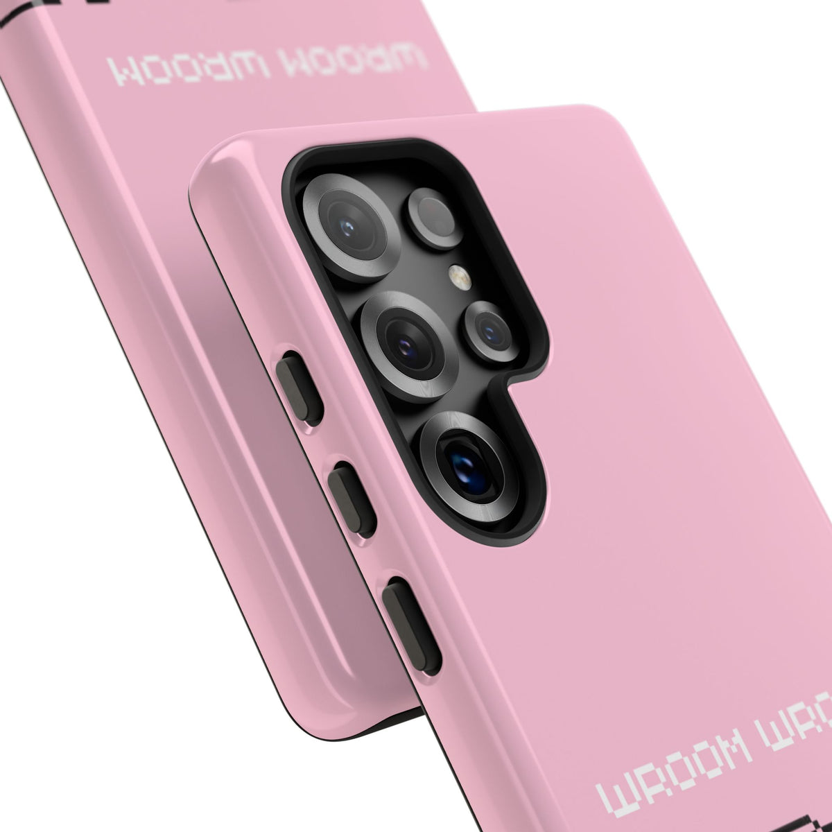 Pink Retro Pixel Cars Phone Case — "Wroom Wroom" Tough Protective Cover