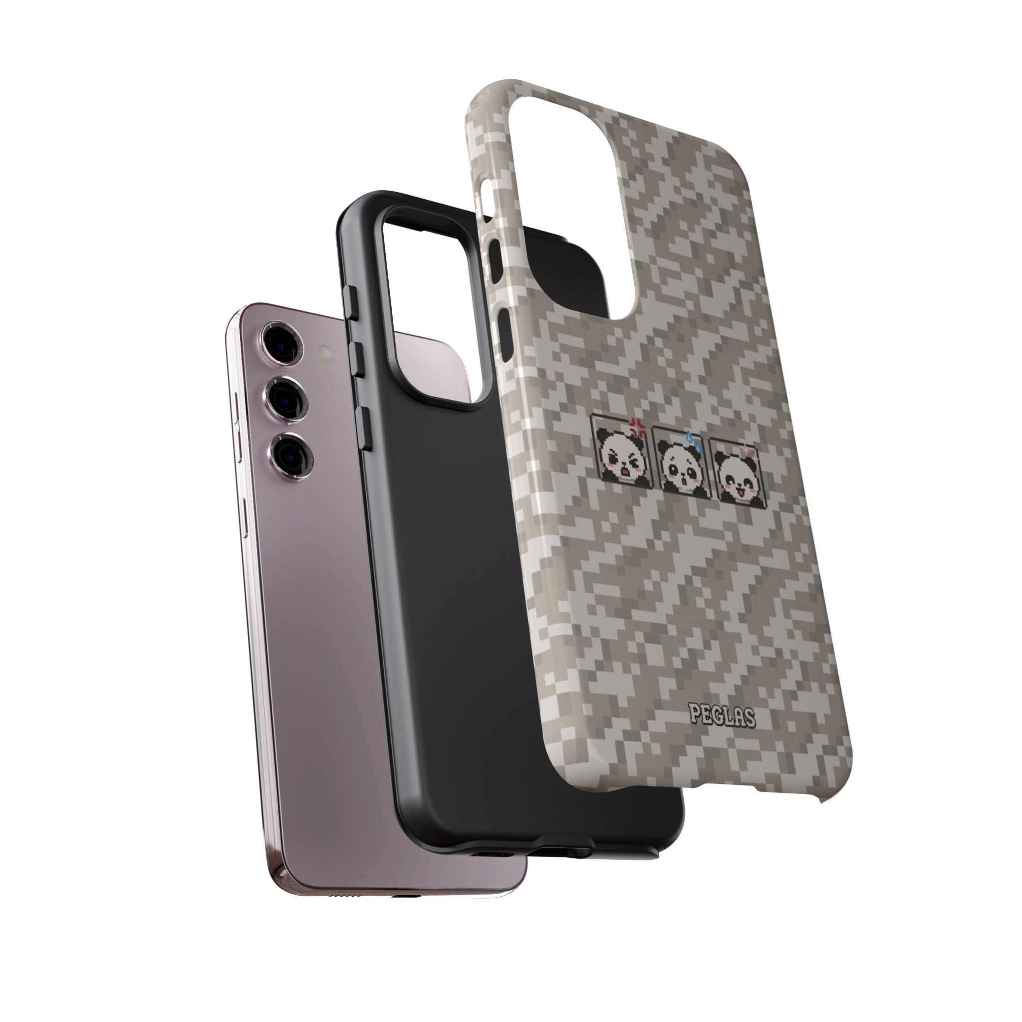 Pixel Panda Emojis Tough Phone Case