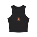 Teddy Heart Racer Tank — Cute Bear Graphic Women's Crop Tank Top