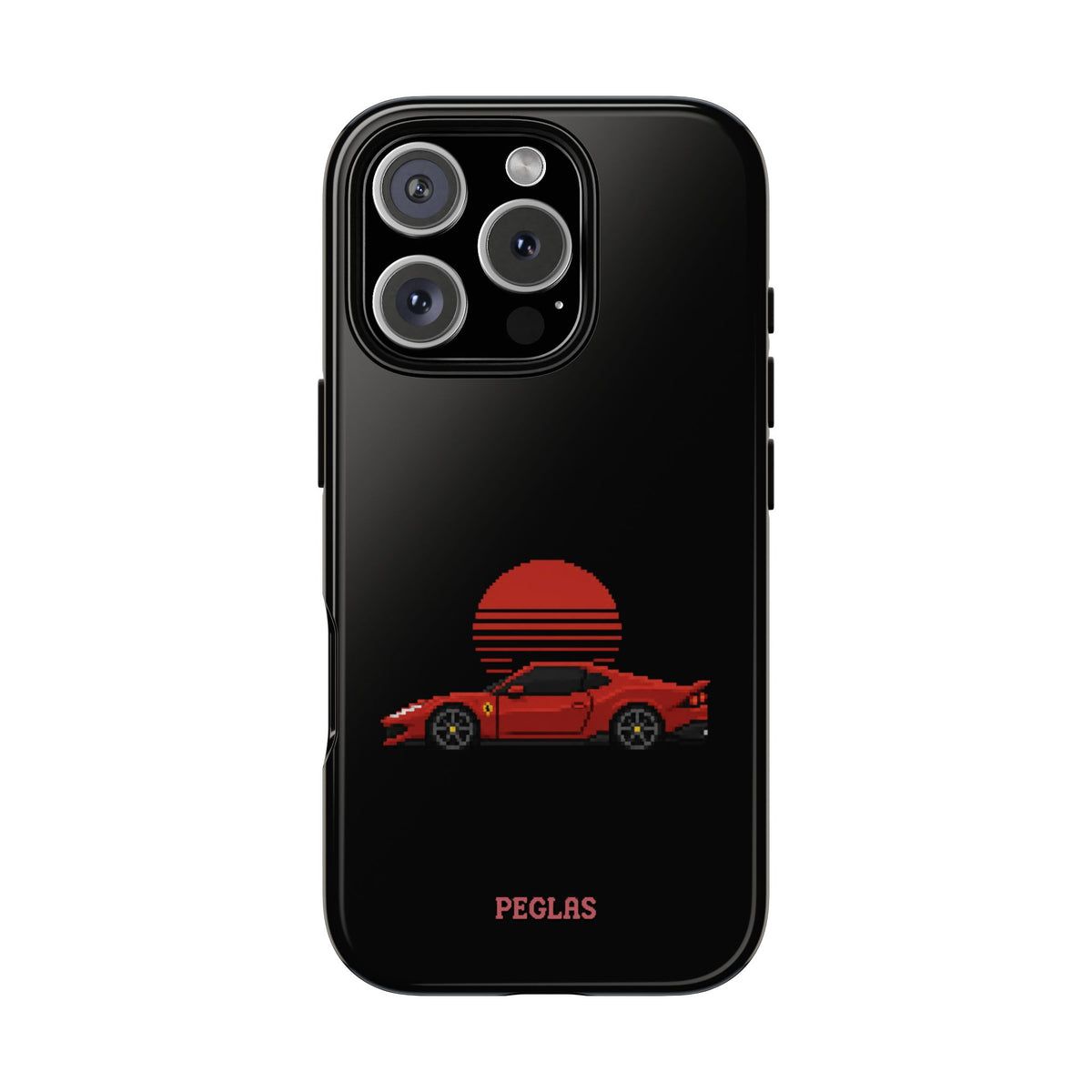 Vintage Red Sports Car Phone Case – Retro Sunset Design