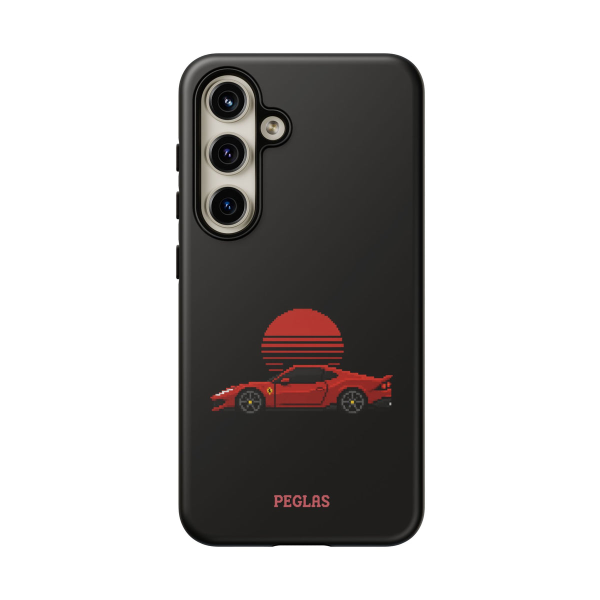 Vintage Red Sports Car Phone Case – Retro Sunset Design
