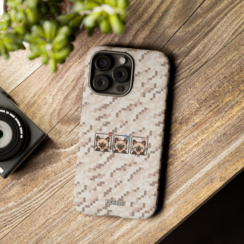 Pixel Cat Emojis Tough Phone Case