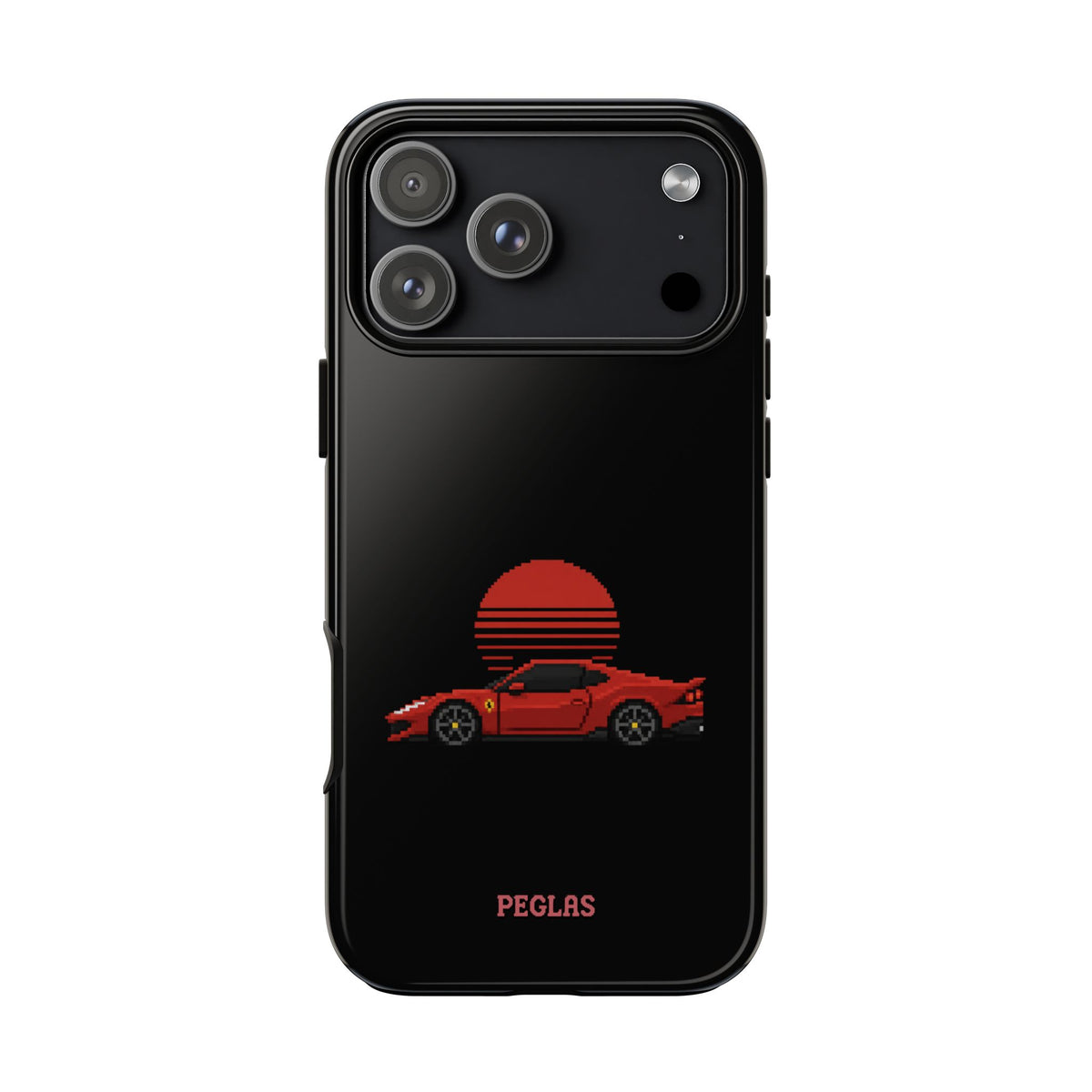 Vintage Red Sports Car Phone Case – Retro Sunset Design