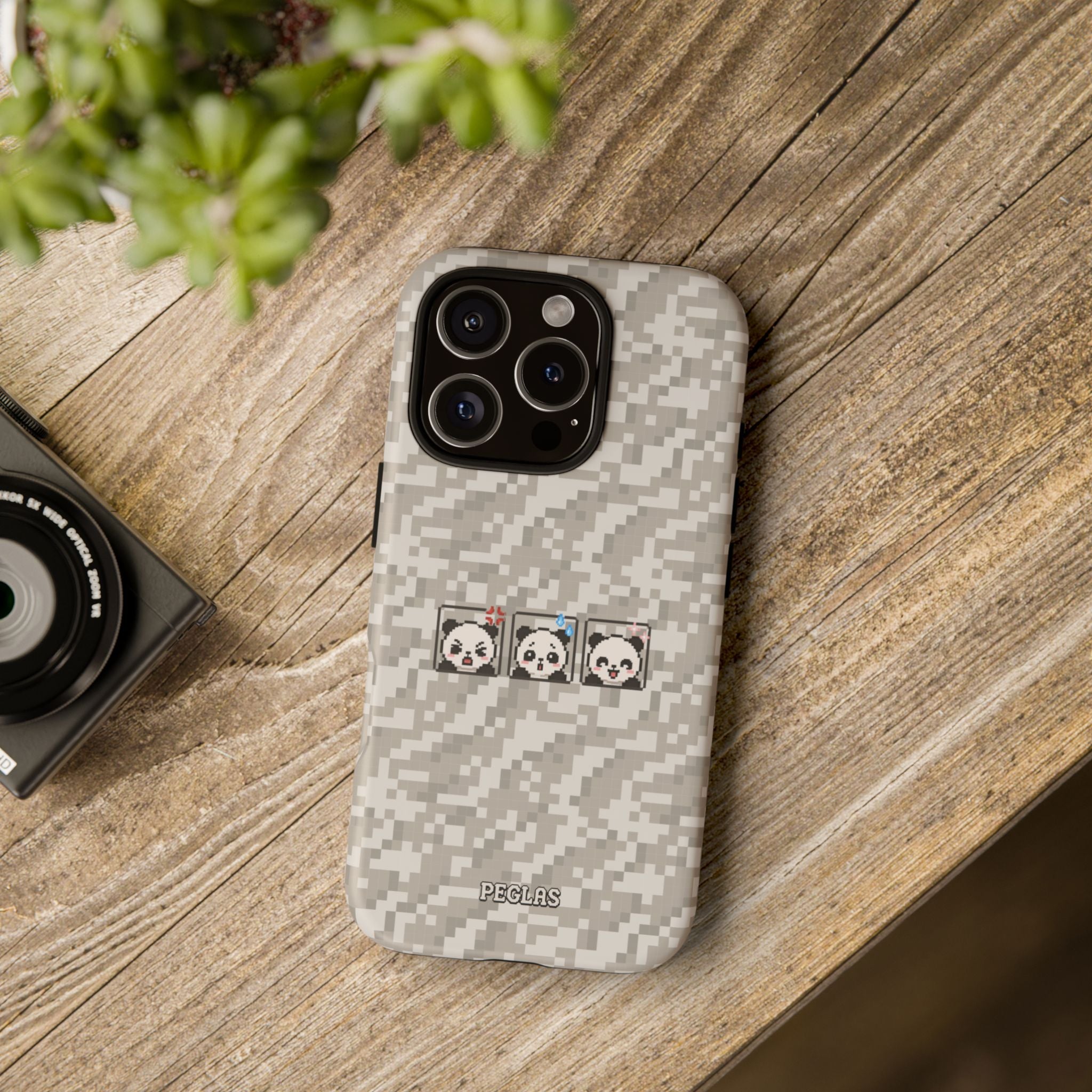 Pixel Panda Emojis Tough Phone Case