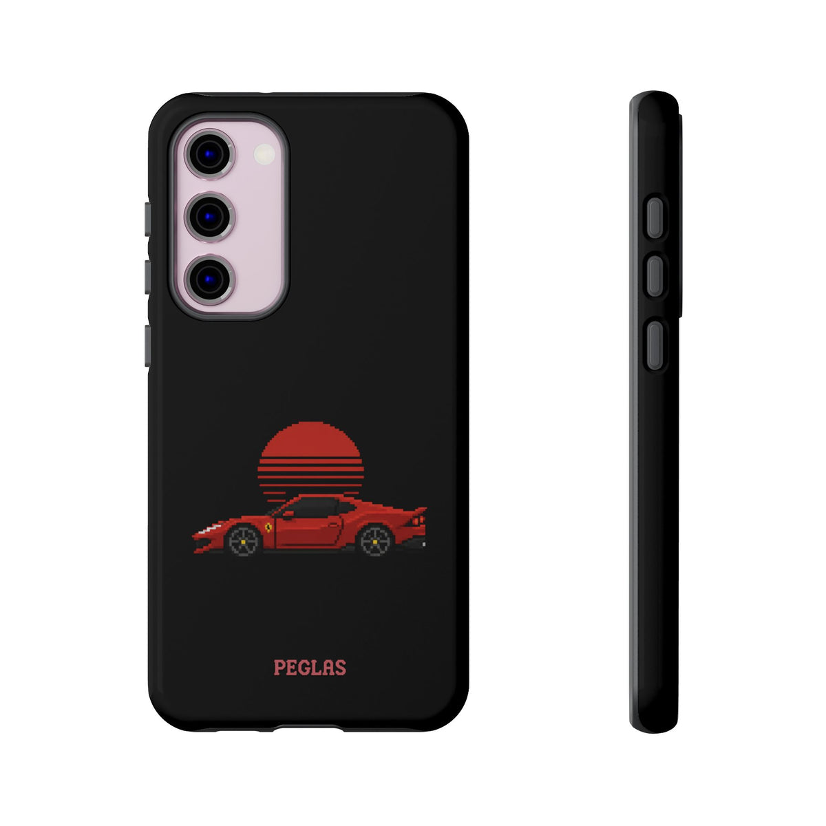 Vintage Red Sports Car Phone Case – Retro Sunset Design