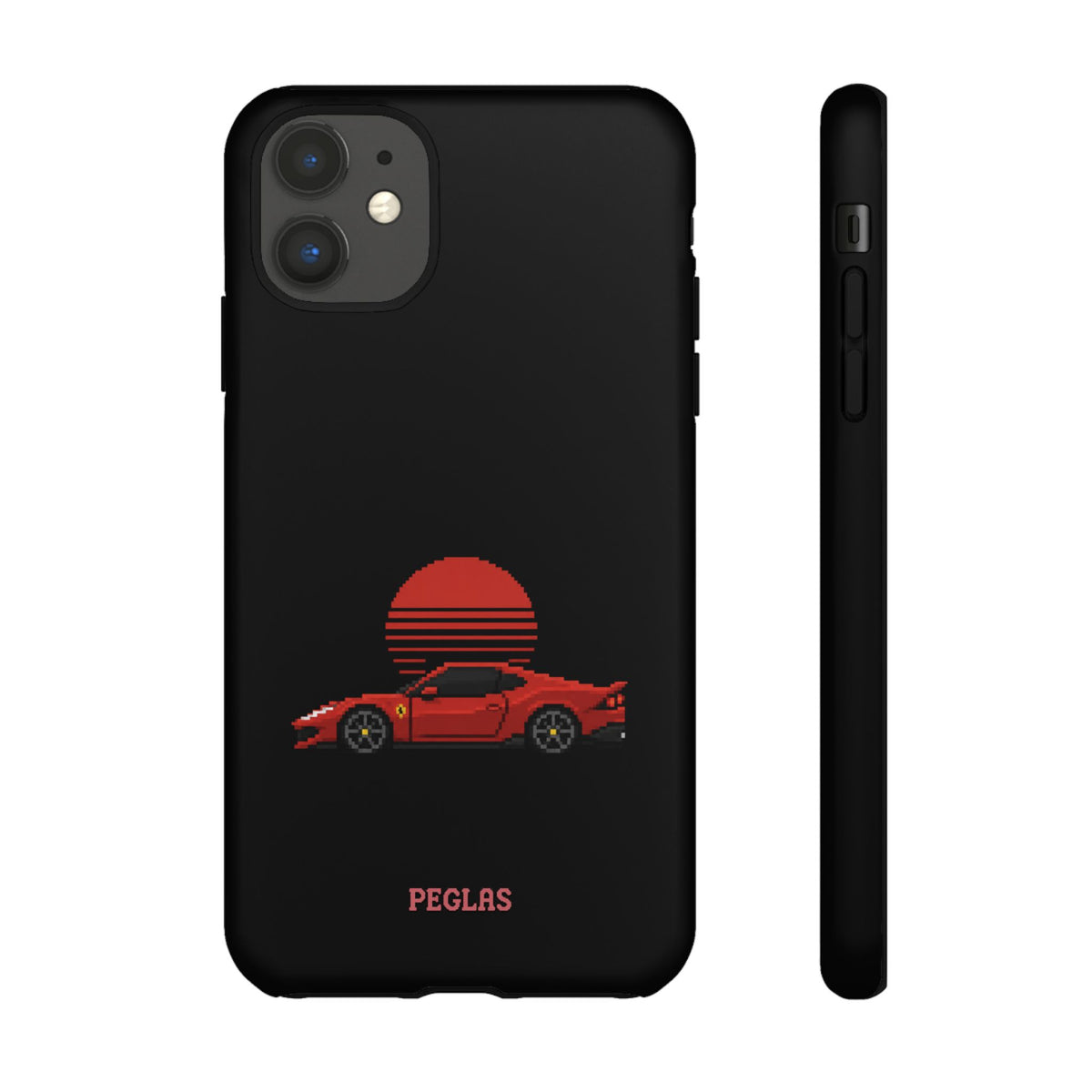 Vintage Red Sports Car Phone Case – Retro Sunset Design