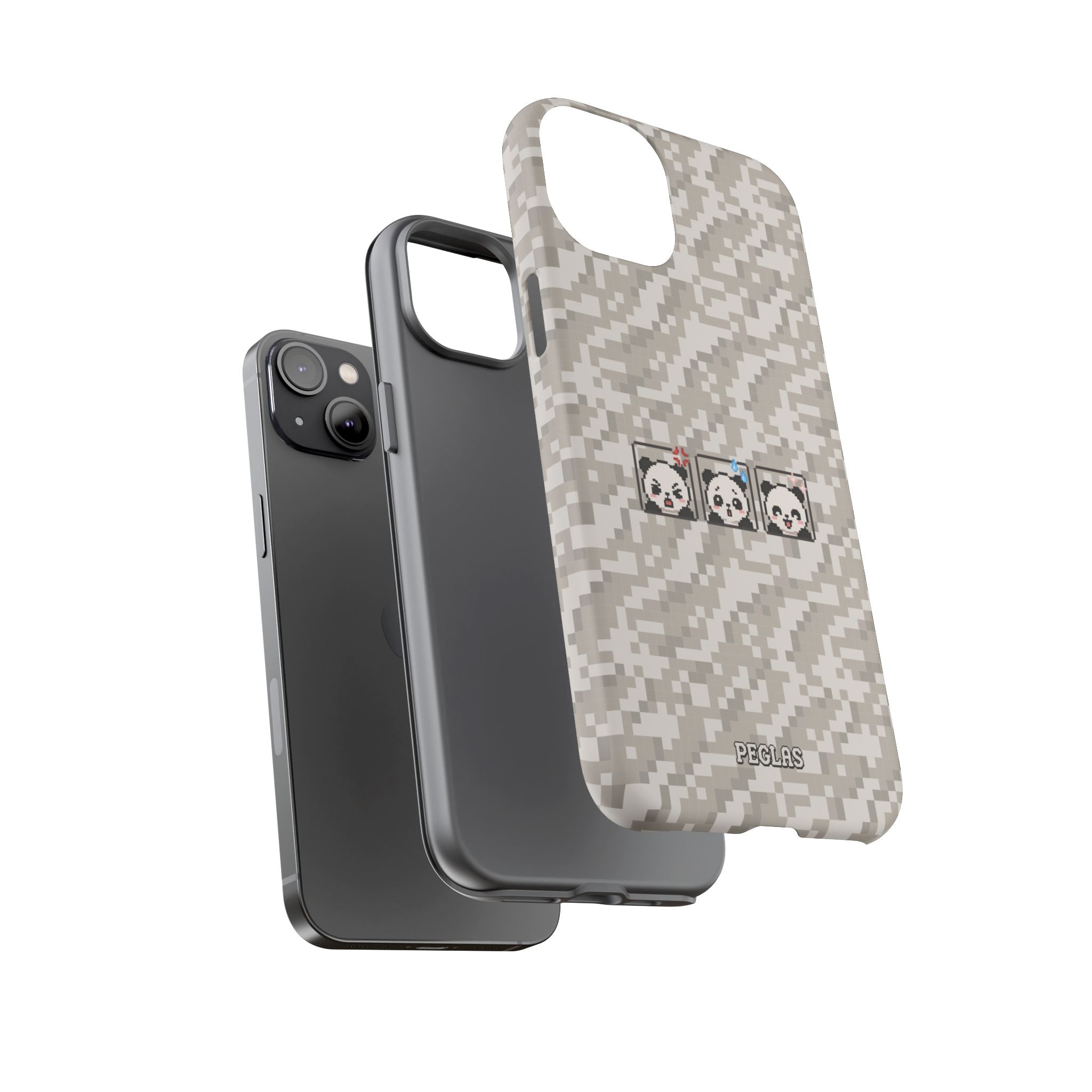 Pixel Panda Emojis Tough Phone Case