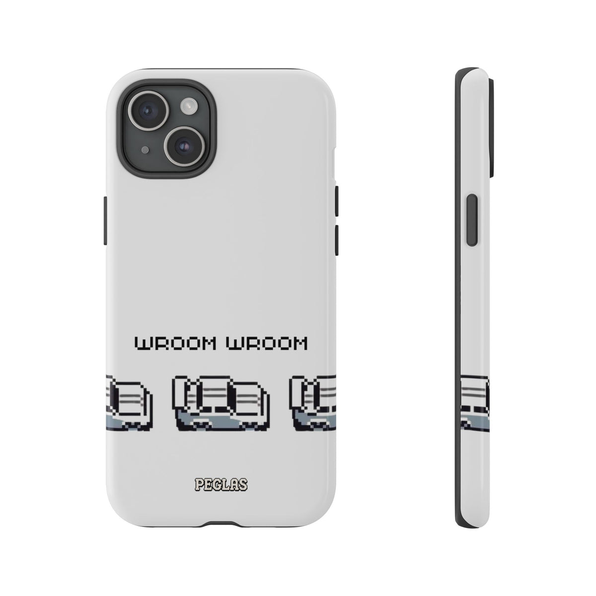 Retro Pixel Cars Phone Case — "Wroom Wroom" Tough Phone Cover
