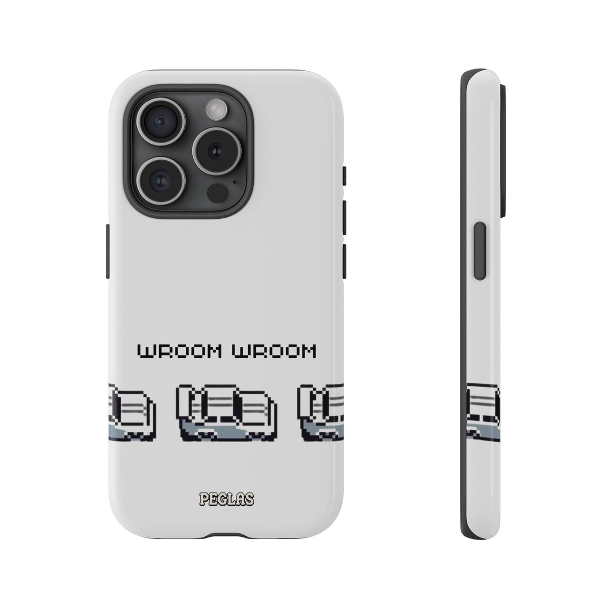 Retro Pixel Cars Phone Case — "Wroom Wroom" Tough Phone Cover