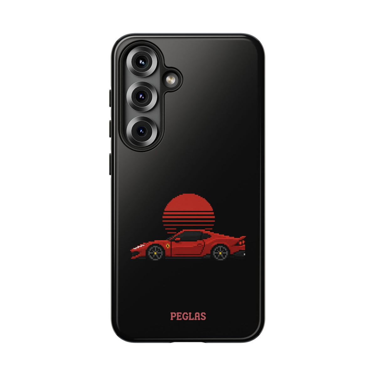 Vintage Red Sports Car Phone Case – Retro Sunset Design