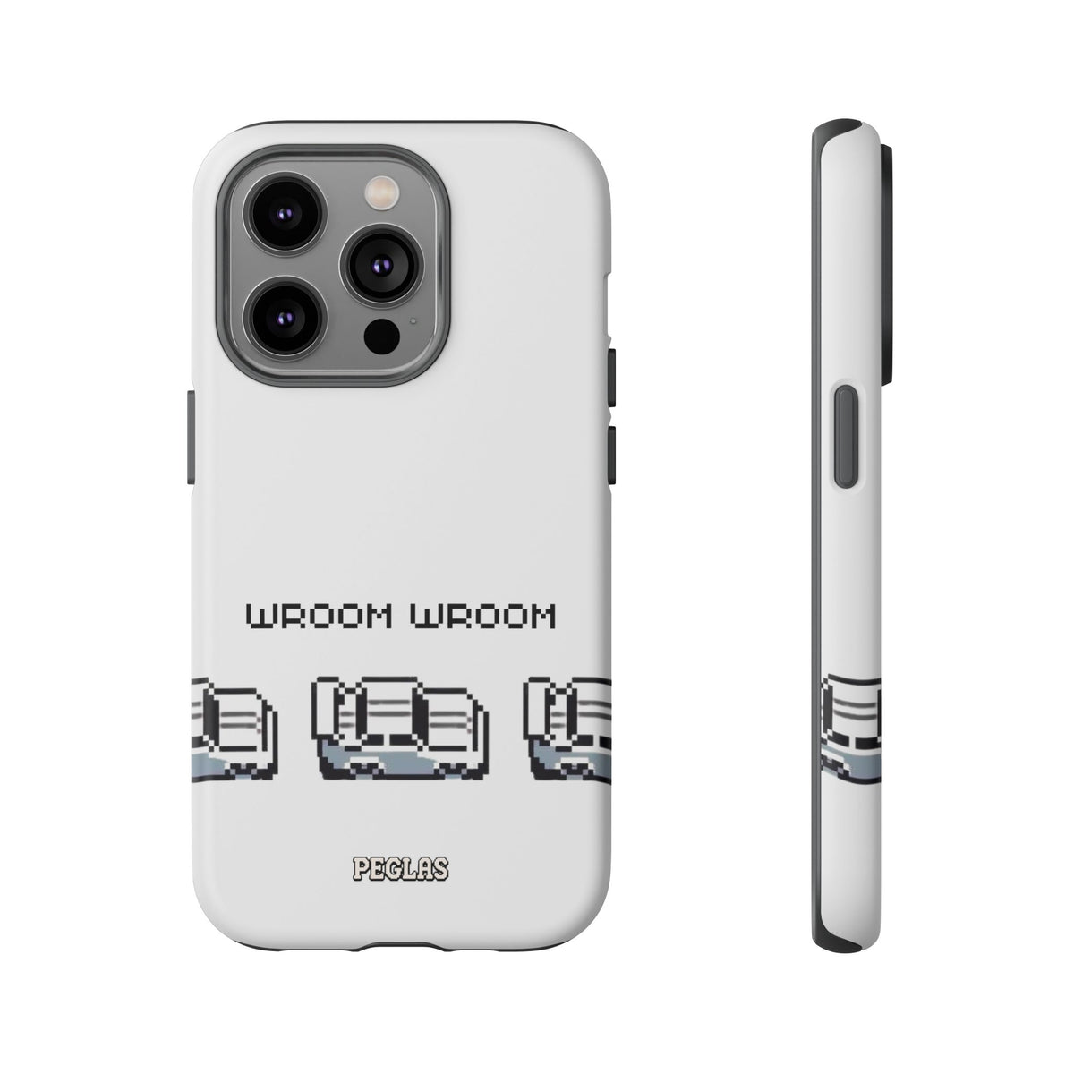 Retro Pixel Cars Phone Case — "Wroom Wroom" Tough Phone Cover