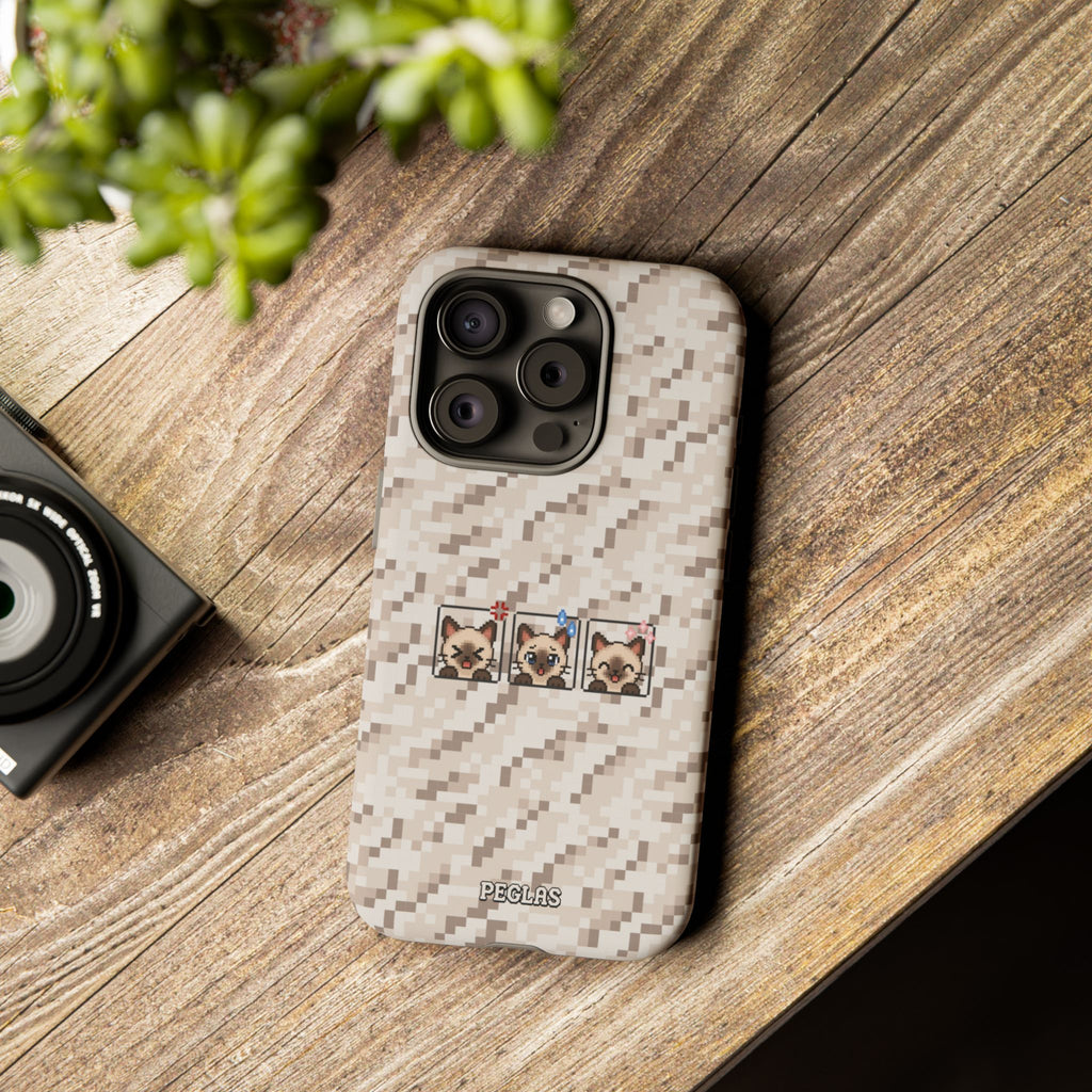 Pixel Cat Emojis Tough Phone Case