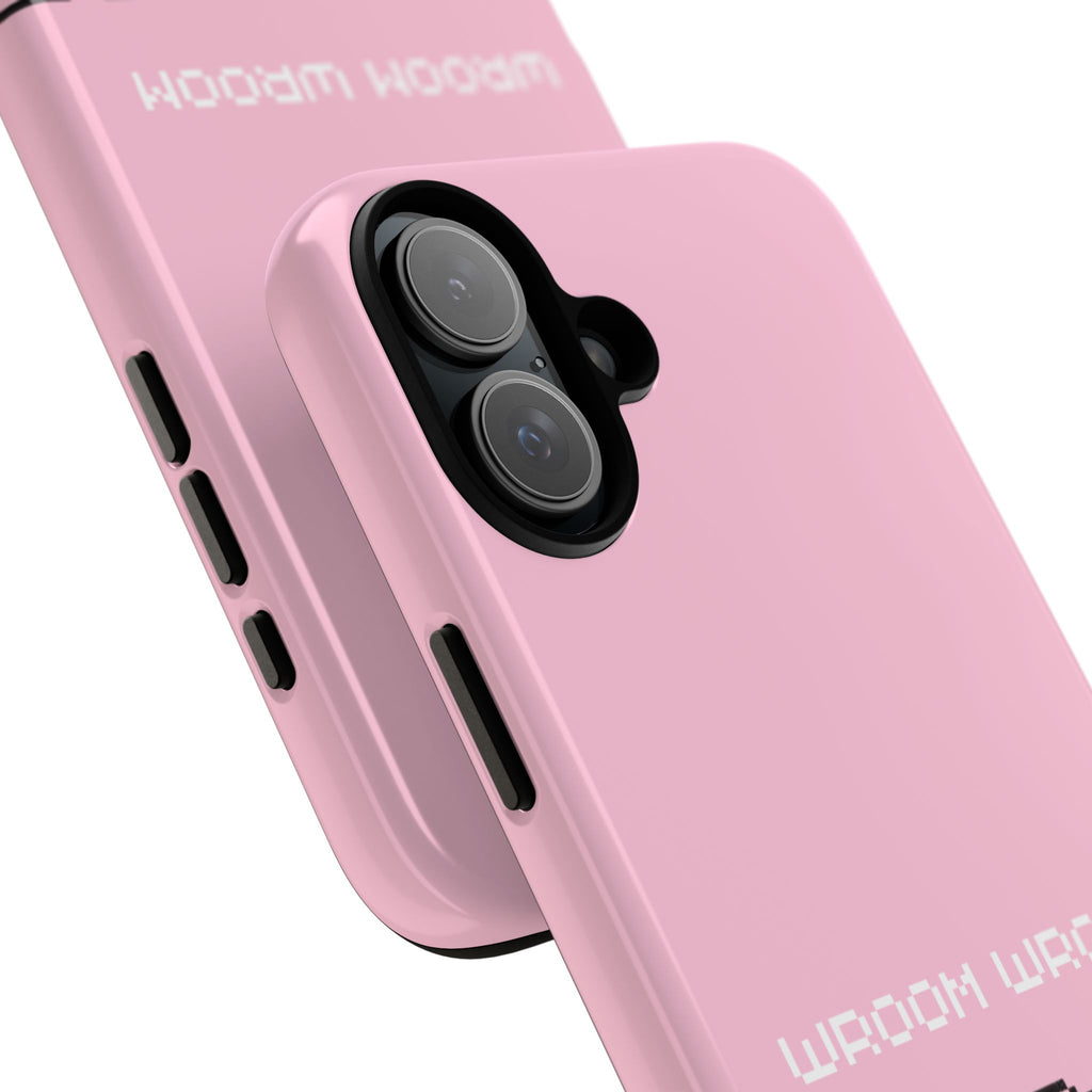 Pink Retro Pixel Cars Phone Case — "Wroom Wroom" Tough Protective Cover