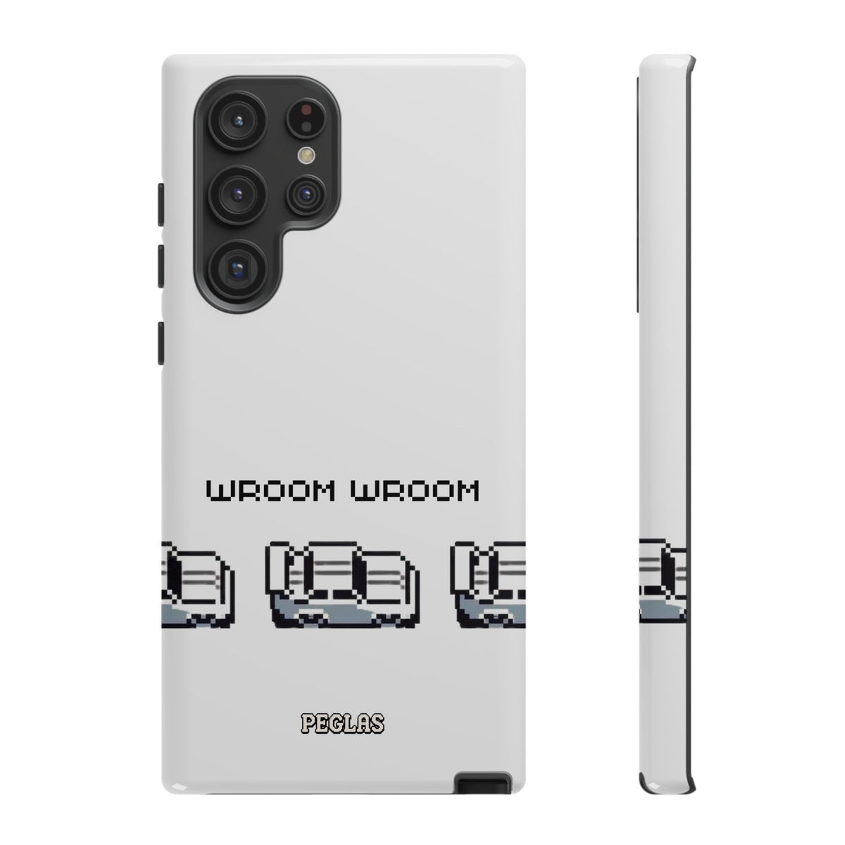 Retro Pixel Cars Phone Case — "Wroom Wroom" Tough Phone Cover