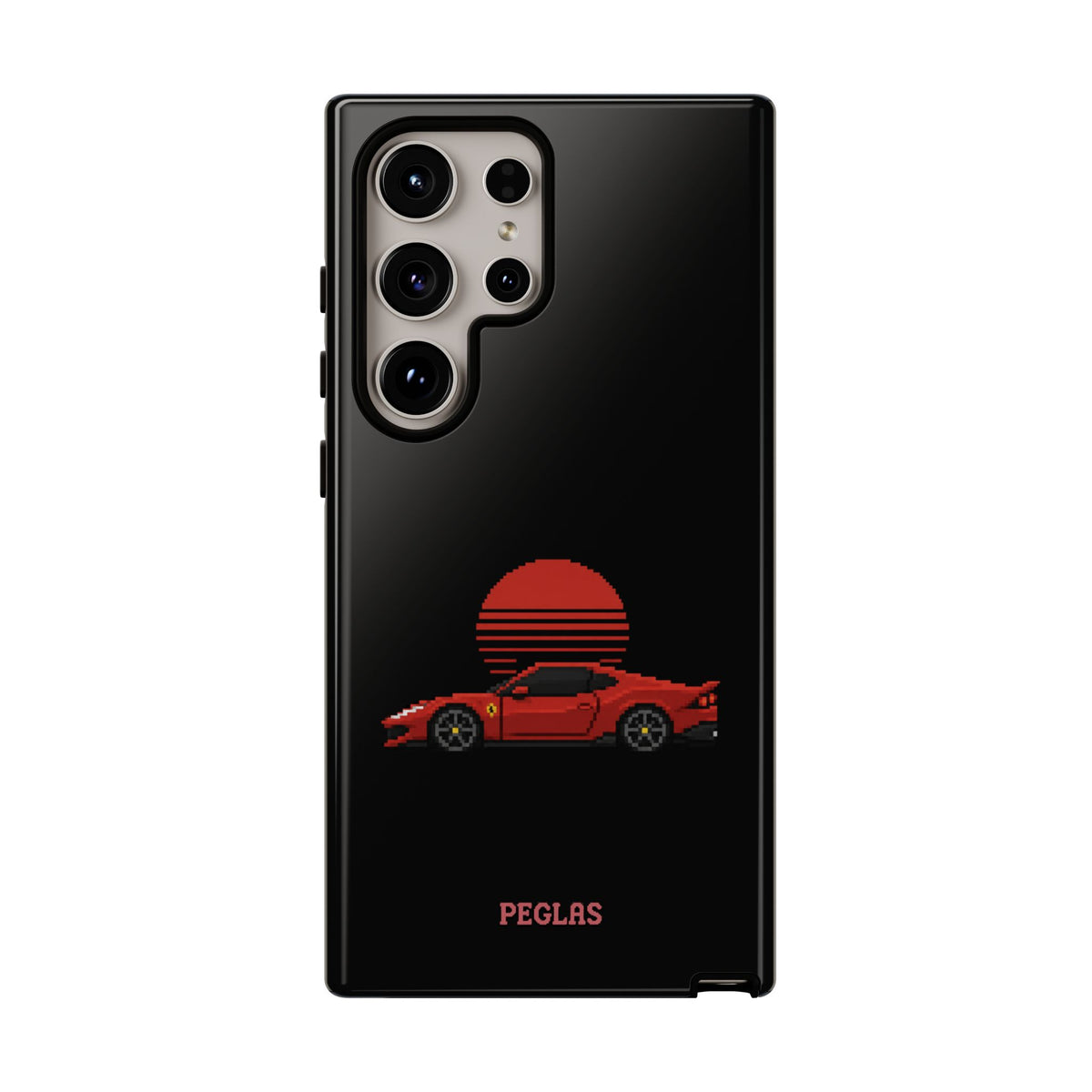 Vintage Red Sports Car Phone Case – Retro Sunset Design