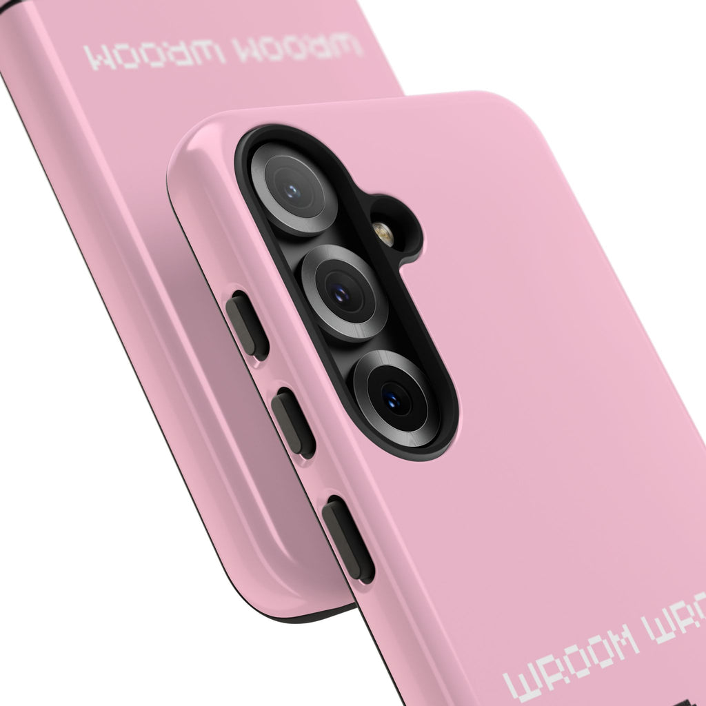 Pink Retro Pixel Cars Phone Case — "Wroom Wroom" Tough Protective Cover