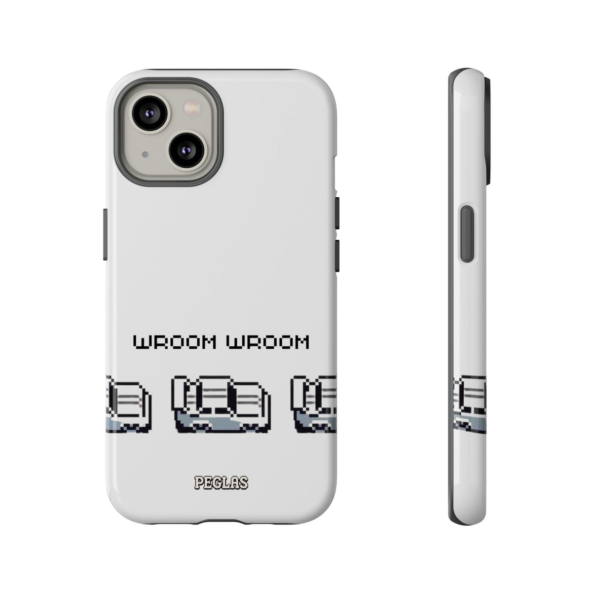 Retro Pixel Cars Phone Case — "Wroom Wroom" Tough Phone Cover