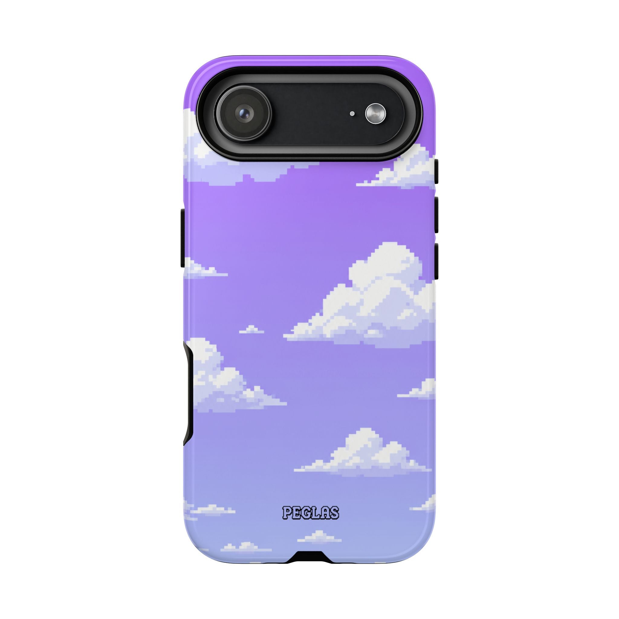 Purple Sky Cloud Phone Case — Pixel Cloud Pattern Tough Case