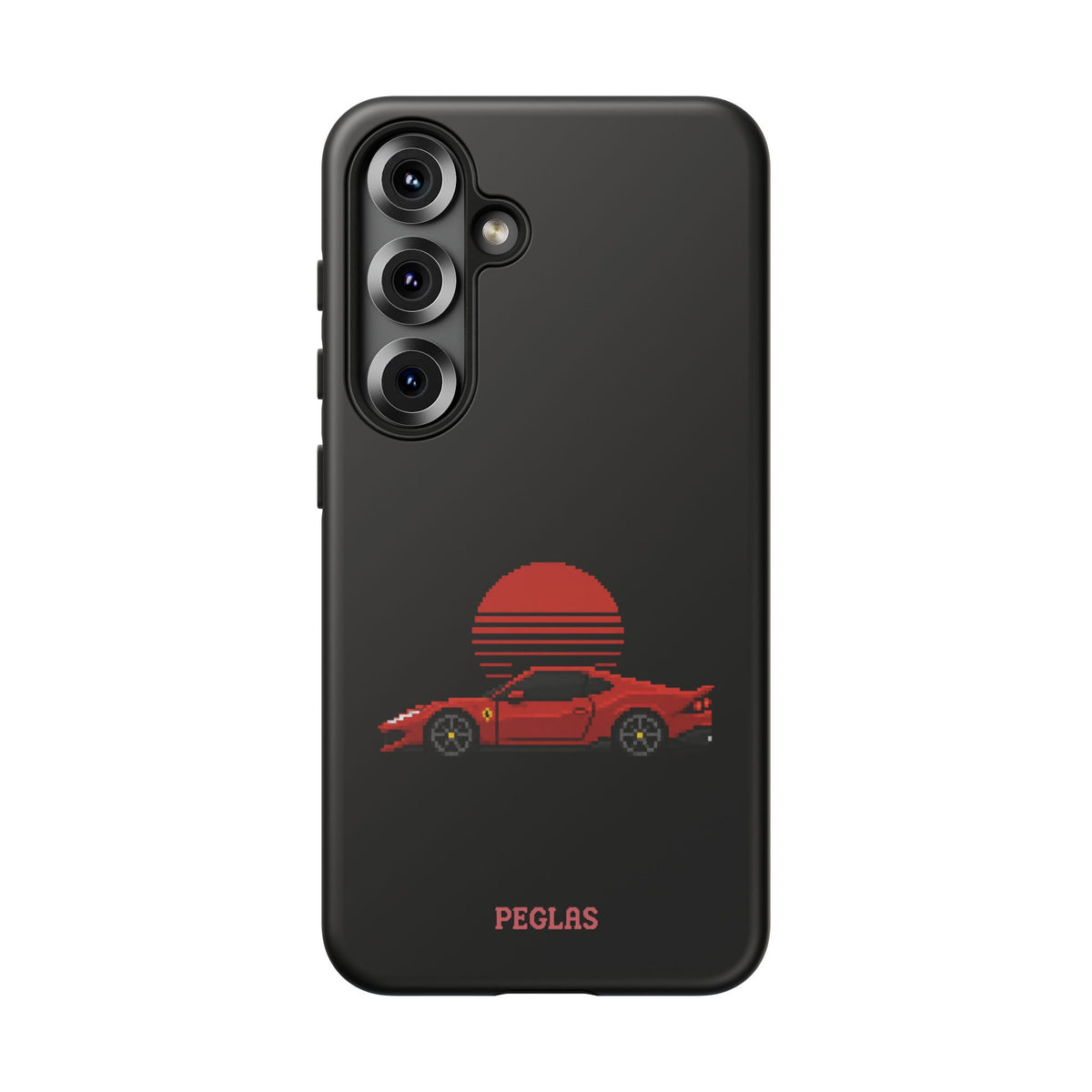 Vintage Red Sports Car Phone Case – Retro Sunset Design