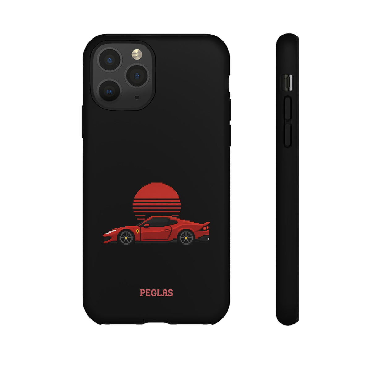 Vintage Red Sports Car Phone Case – Retro Sunset Design
