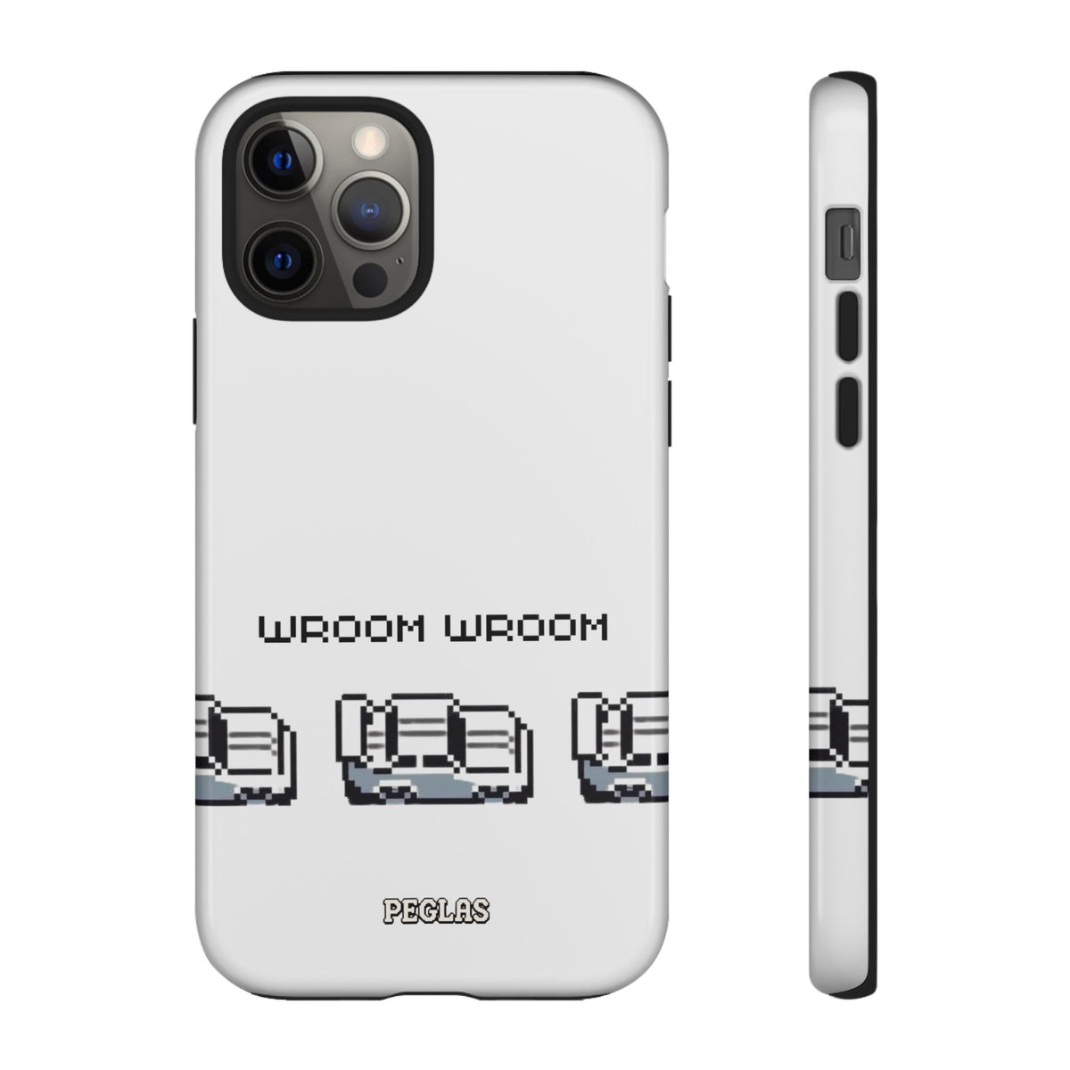 Retro Pixel Cars Phone Case — "Wroom Wroom" Tough Phone Cover