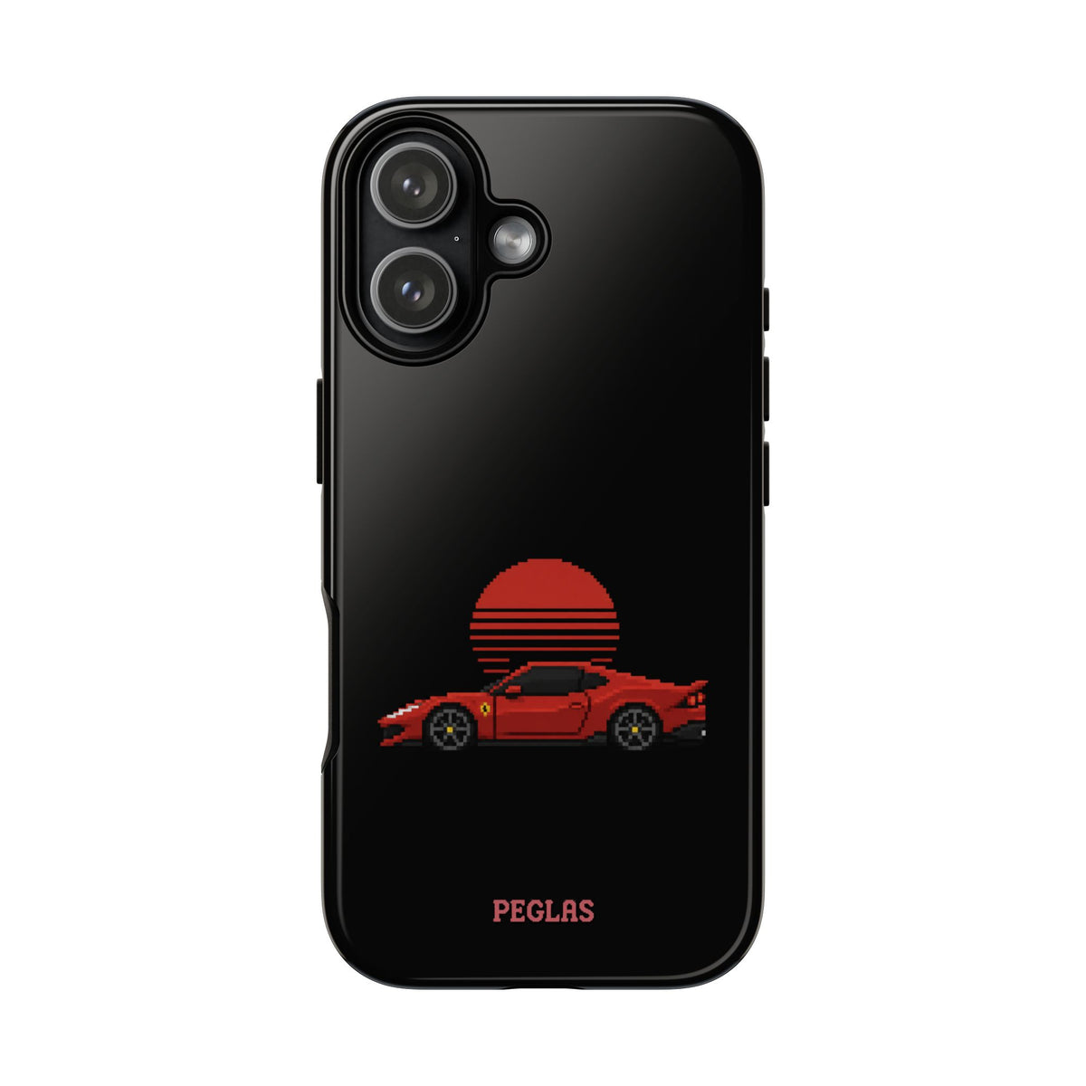 Vintage Red Sports Car Phone Case – Retro Sunset Design